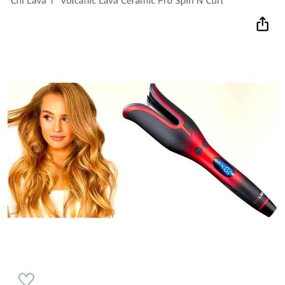NIB CHI Lava Spin N Curl, 1” Barrel Professional Curling Iron - Black/Red - Picture 3 of 4